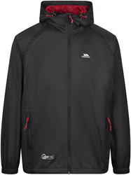 Trespass regenjas waterdicht Qikpac - zwart rood - unisex S outdoor