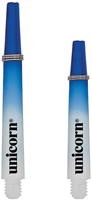 Unicorn dart shafts Gripper 3 Two-Tone Small Thread blauw-wit short