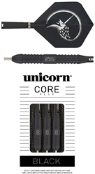 Unicorn Core Plus Win Brass Darts - Black/Gold - 21g