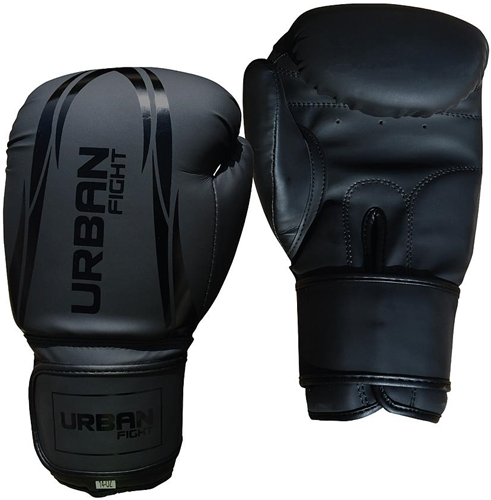 Urban Fight Training Boxing Gloves - Matt Black/Black - 12oz