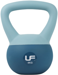 Urban Fitness kettlebell soft touch blauw 4kg voor krachttraining