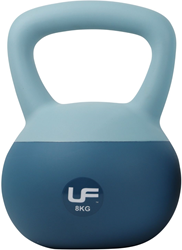 Urban Fitness kettlebell blauw 8kg - soft touch fitness gewicht
