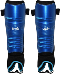 Uwin Hockey Shinguards - Royal/Black/Aqua - Medium