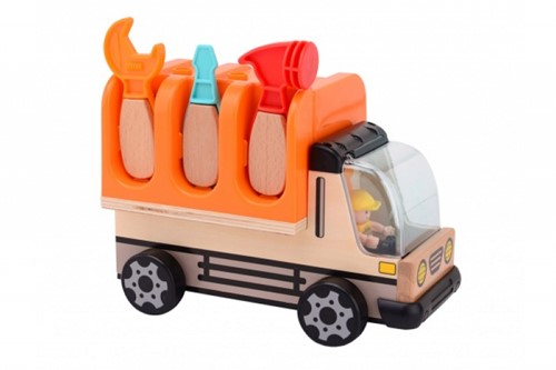 Houten werkbank in truck-2