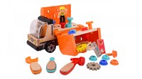 Houten werkbank in truck