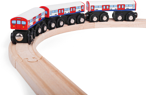 BigJigs houten ondergrondse trein - speelgoedtrein voor kinderen-3