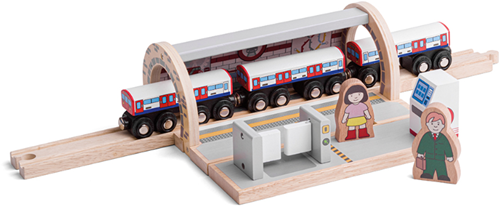 BigJigs houten ondergrondse trein - speelgoedtrein voor kinderen-2