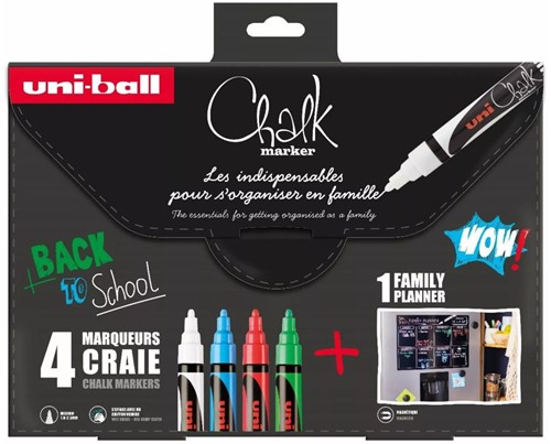 Uni-ball Uni-ball Chalk Marker 5M Set 4 stuks Familieplanner