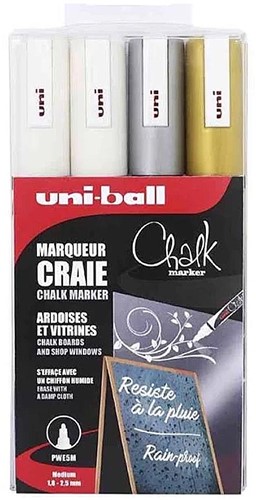Uni-ball Uni Chalk Marker 4 Set 5M Metallic Kerst
