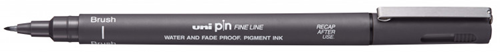 Uni-ball Uni Pin Fineliner Brush Pen Donker Grijs