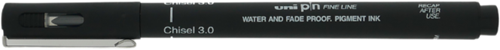 Uni-ball Uni Pin Fineliner Chisel 3,0 mm Zwart