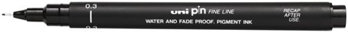 Uni-ball Uni Pin Fineliner Zwart 0,3 mm