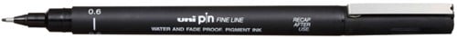 Uni-ball Uni Pin Fineliner Zwart 0,6 mm