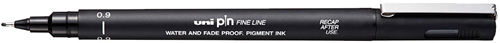 Uni-ball Uni Pin Fineliner Zwart 0,9 mm