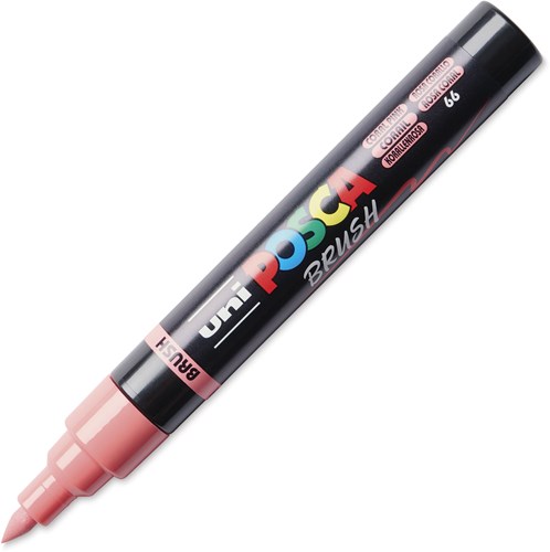 Posca brushmarker koraalroze - creatieve marker voor kunstenaars