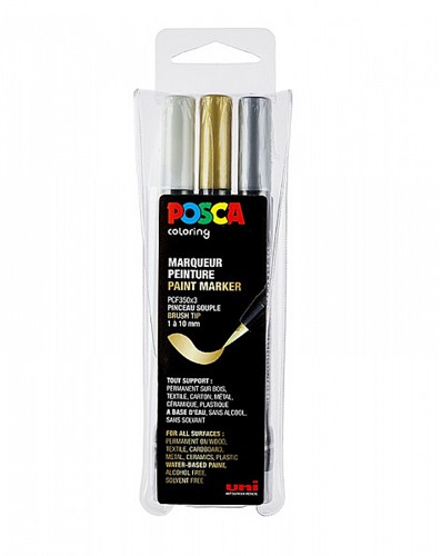 Posca Uni Posca Penseel 3 Set F350 Metallic