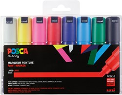 Posca verfmarker set 8 kleuren basis - creatieve stiften voor kinderen