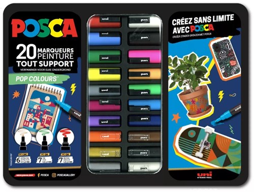 Posca Uni Posca Verfmarker Koffer Pop Colours 20 stuks