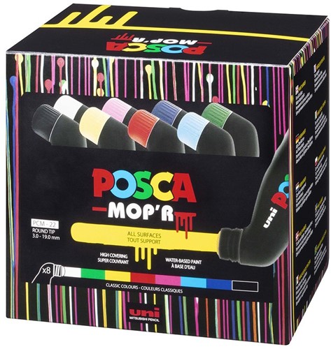 Posca Uni Posca Verfmarker XXL Mop'R 8 Set Klassiek