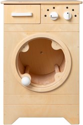 Van Dijk Toys houten speelgoed wasmachine - Naturel met wit (Kinderopvang kwaliteit)