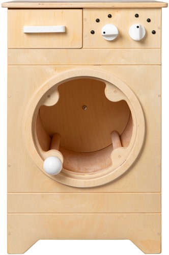 Van Dijk Toys houten speelgoed wasmachine - Naturel met wit (Kinderopvang kwaliteit)
