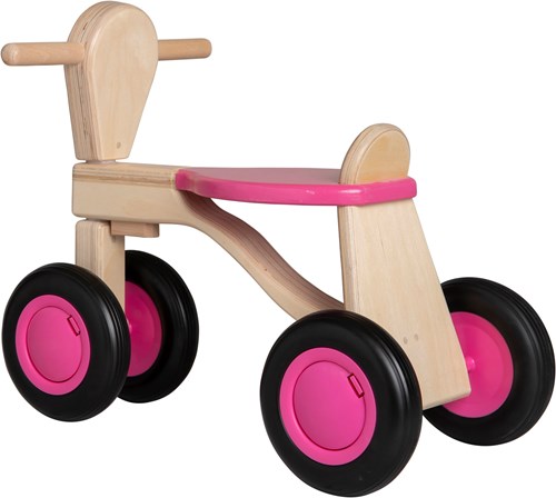 Van Dijk Toys berken houten loopfiets vanaf 1 jaar - Roze-2