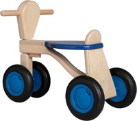 Van Dijk Toys berken houten loopfiets vanaf 1 jaar - Blauw (Kinderopvang kwaliteit)-2