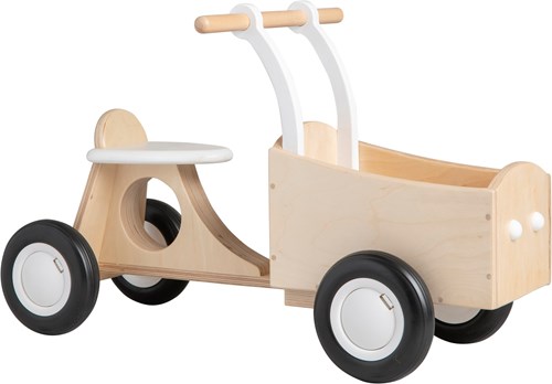 Van Dijk Toys houten kinder loop bakfiets vanaf 1 jaar - Wit (Kinderopvang kwaliteit)-2