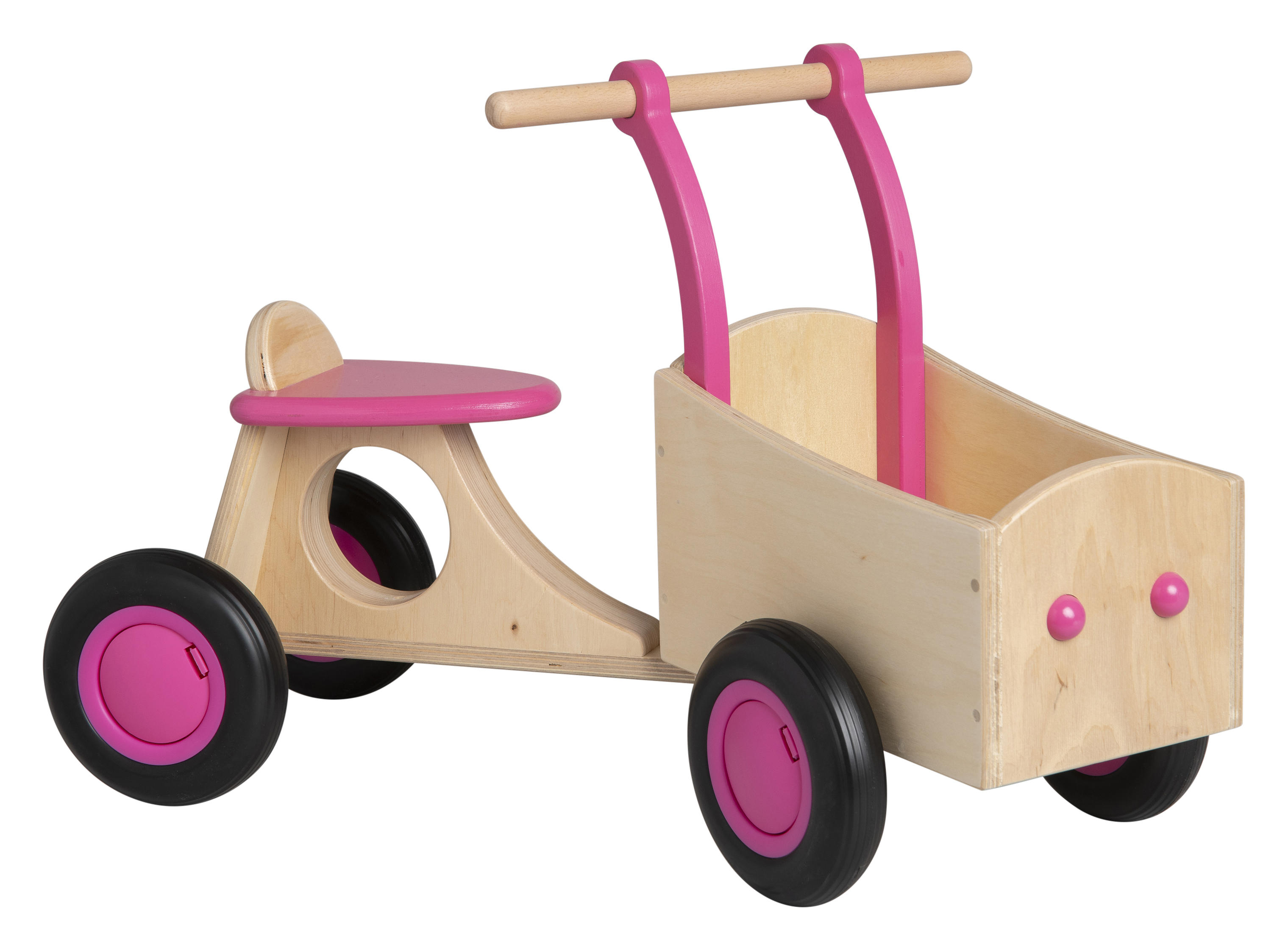 Paragraaf Steil Picknicken Van Dijk Toys houten kinder loop bakfiets vanaf 1 jaar - Roze (Kinderopvang  kwaliteit)