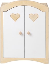 Van Dijk Toys houten speelgoed Poppenkledingkast - Naturel met wit (Kinderopvang kwaliteit)