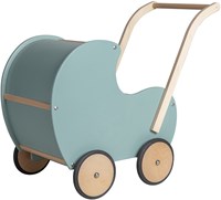 Van Dijk Toys houten speelgoed poppenwagen vintage/retro  - Blauw/groen (Kinderopvang kwaliteit)-2
