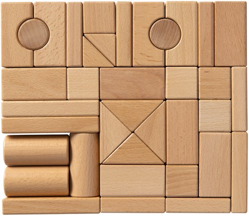 Van Dijk Toys beuken houten blokken - 37 stuks