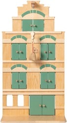 Van Dijk Toys houten speel Pakhuis groen inclusief erwtenzakje - Vintage groen( geschikt voor kinderopvang)