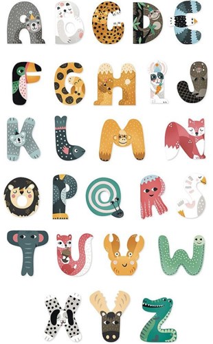 Vilac houten letter F Michelle Carlslund decoratie kinderkamer