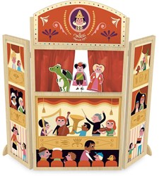 Vilac poppentheater Ingela P. Arrhenius met silhouetpoppen - kleurrijk houten speelgoed