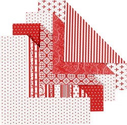 Creativ Company origamipapier 15x15 cm 50 vellen rood wit design