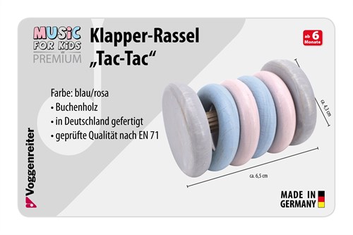 Voggenreiter VOG - Houten Rammelaar Tac-Tac pastel-2