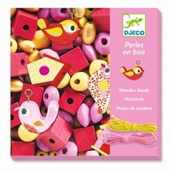 Djeco kralen & sieraden Wooden beads, Birds