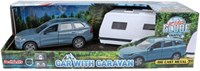 Kids GLOBE Volvo speelgoedauto met caravan 30cm - Volvo EX90-2