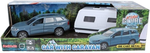 Kids GLOBE Volvo speelgoedauto met caravan 30cm - Volvo EX90-2