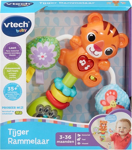 VTech baby tijger rammelaar - kleurrijke speelgoed rammelaar voor baby's-3
