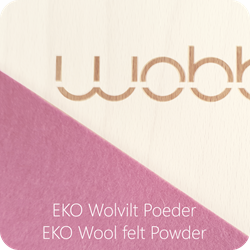 Wobbel XL linnen-whitewash vilt poeder roze