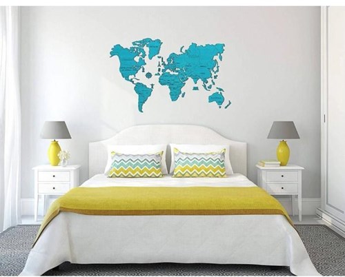 Wooden.City houten puzzel wereldkaart XXL blauw - 110 stukjes decoratie-2