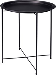 Home & Styling bijzettafel zwart metaal 47x50 cm plantenstandaard