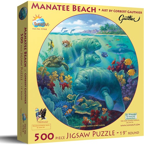 SunsOut puzzel XXL stukjes - Manatee Beach - 500 stukjes-2