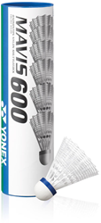 Yonex Mavis 600 Shuttles (Tube of 6) - White -