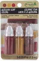 Life of the Party zeepkleurstof set glycerine 3x9 ml koper goudgeel diep rood