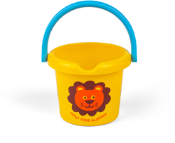 Gowi speelgoed emmer - Zoo dier leeuw - 16cm geel